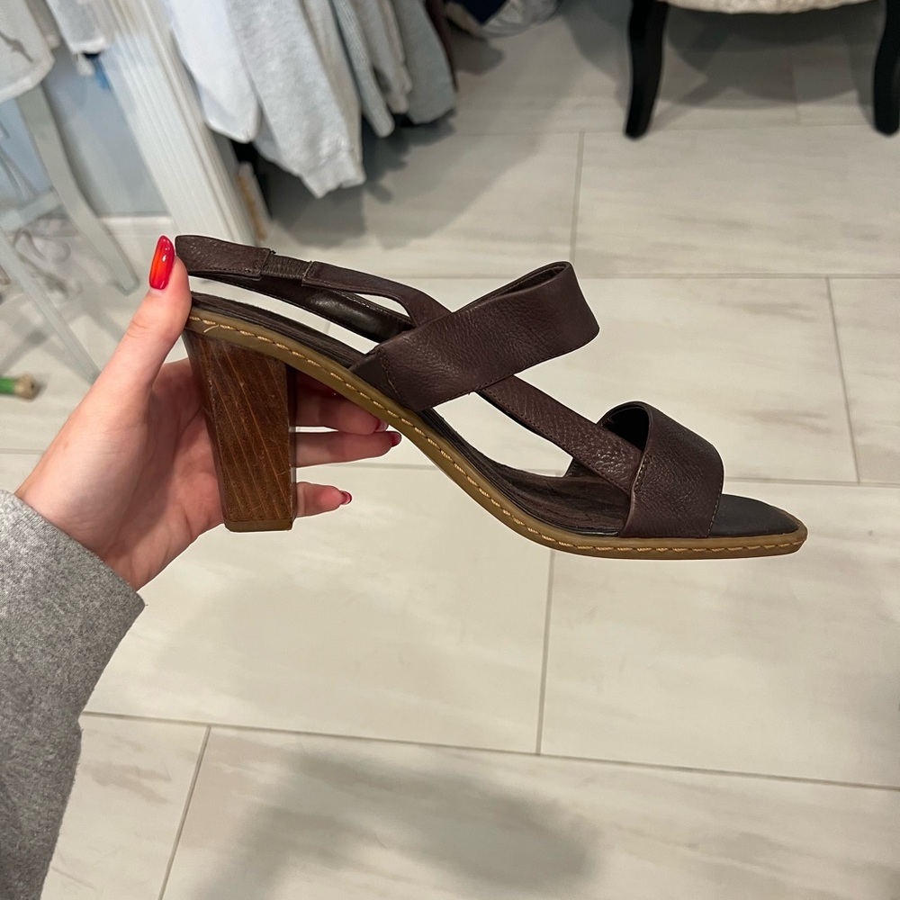 Nine West Brown Suede Heels with 3.5" Block Heel